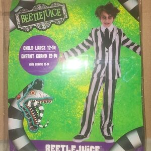 BEETLEJUICE Childs Boys Halloween Costume Sz L 12-14